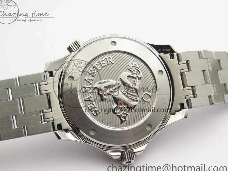 0816 Flexible Seamaster 300M SS OMF 1:1 Best Edition Black Dial Matt Black Ceramic Bezel On SS Bracelet A 8147